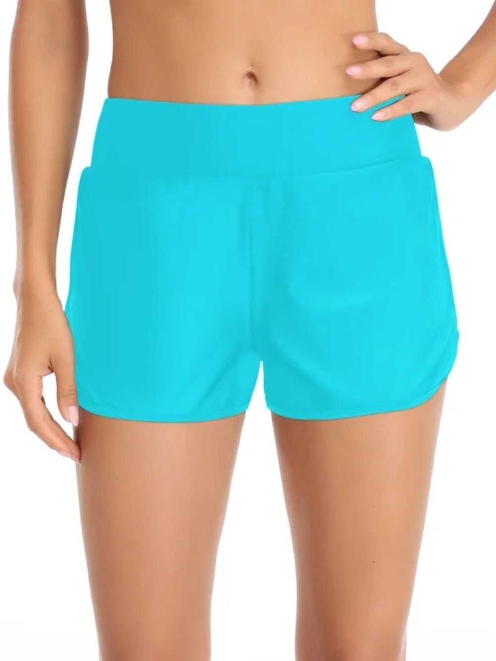 NEW RELLECIGA Women's High Waisted Swim Shorts Sky Blue XL
